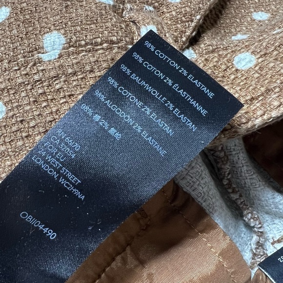 Anthropologie The Essential Slim Polka Dot Trousers in Brown White - Picture 5 of 5